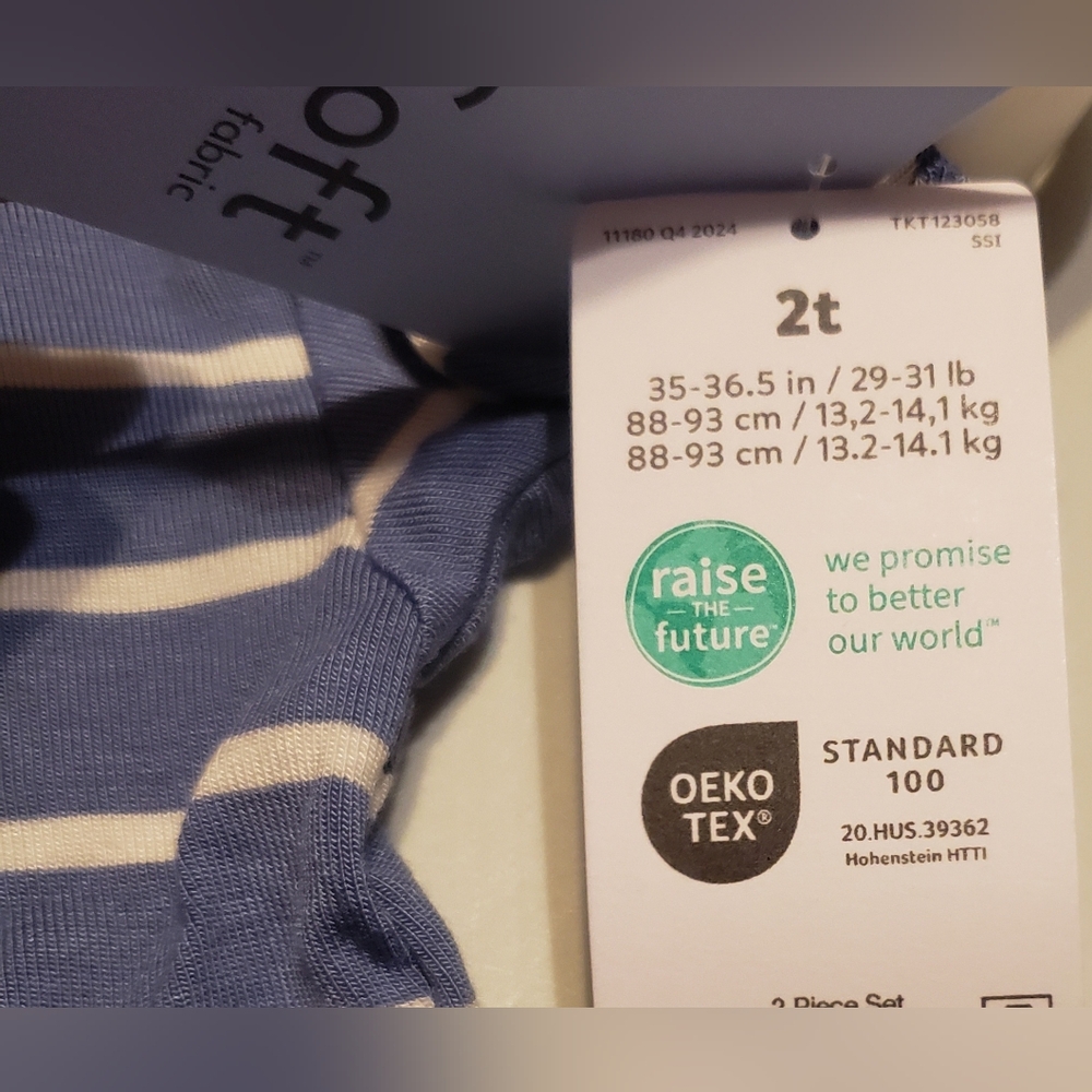 Carter's Blue and White Striped Pajama Set - Picture 6 of 6